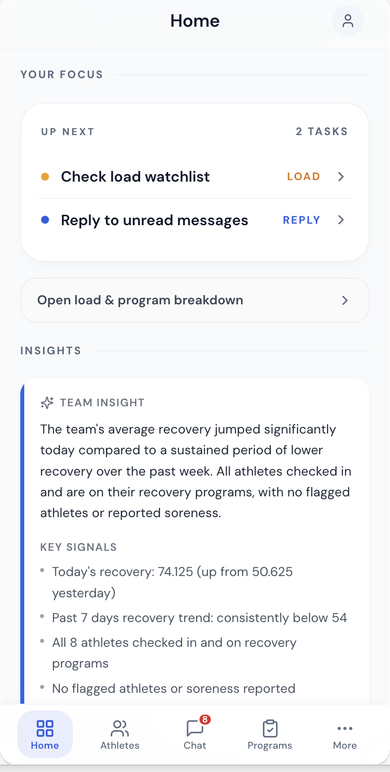 Team insight — real app screen